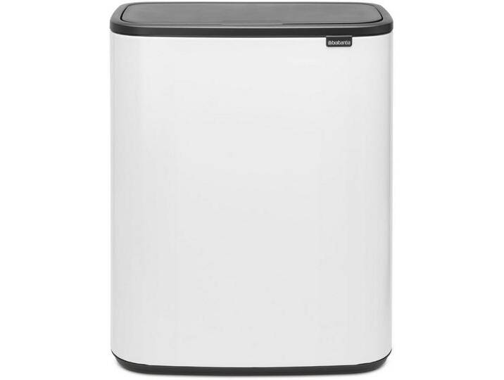 Brabantia Mülleimer Bo Touch Bin, 60L, Soft-Touch-Öffnungssystem, weiß, White von Brabantia