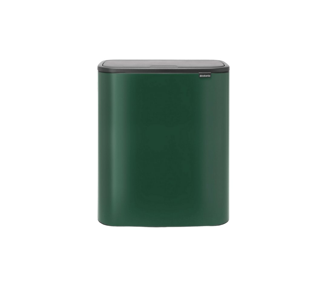 Brabantia Mülleimer Bo Touch Bin 2x30l mit zwei Kunststoffeinsätzen Grün, 10 Jahre Herstellergarantie von Brabantia