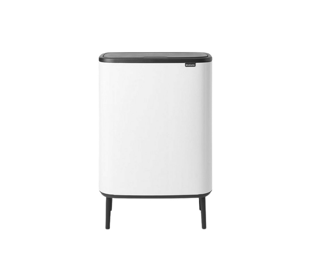 Brabantia Mülleimer Bo Touch Bin Hi 2x30l mit zwei Kunststoffeinsätzen Weiß, 10 Jahre Garantie von Brabantia