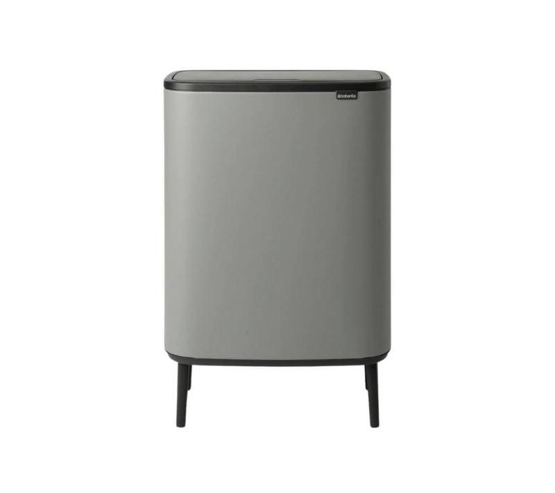 Brabantia Mülleimer Bo Touch Bin Hi 60l mit Kunststoffeinsatz Grau, 10 Jahre Herstellergarantie von Brabantia