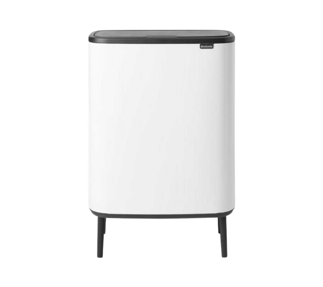 Brabantia Mülleimer Bo Touch Bin Hi 60l mit Kunststoffeinsatz Weiß, 10 Jahre Herstellergarantie von Brabantia