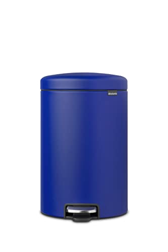 Brabantia - NewIcon Treteimer 20L - Medium Abfalleimer für Küche oder Schlafzimmer - Sanft Schließender Deckel - Leichte Pedalbedienung - Entnehmbarer Inneneimer - Powerful Blue - 29 x 38 x 47 cm von Brabantia