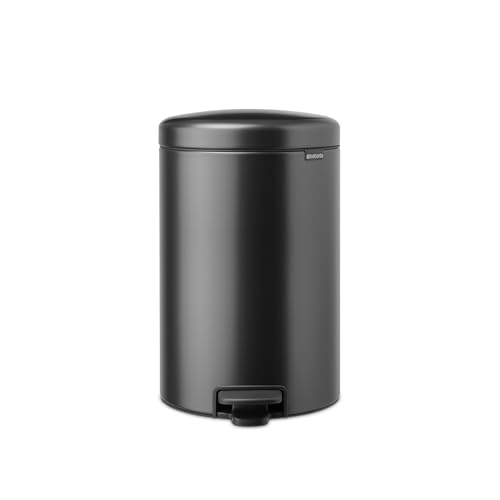Brabantia NewIcon Treteimer 20 l | Softclose-Mülleimer mit geruchsdichtem Deckel, Kunststoff-Inneneimer | Kompakt, rutschfest, für Küche, Büro, Bad oder Schlafzimmer | Confident Grey von Brabantia