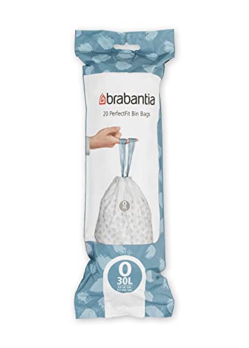 Brabantia PerfectFit Müllbeutel Code O, 30L, 20Stück/Rolle, Plastik, White, 41 x 76 cm von Brabantia