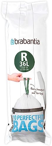 Brabantia Perfectfit Müllbeutel Code R, 36L, 10 Stücke/Rolle, Plastik, Weiß, 69.4 x 62 cm von Brabantia