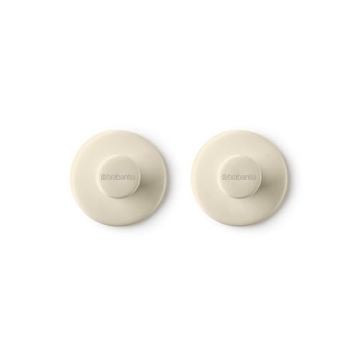 Brabantia - Renew Handtuchhaken - Ideal für Bad, Toilette oder Küche - Hält bis zu 2 kg - Mit oder Ohne Bohren - Korrosionsbeständig - Inkl. Befestigungsmaterial - 2er Set - Soft Beige Brabantia - Renew Handtuchhaken - Ideal für Bad, Toilette oder Küche - Hält bis zu 2 kg - Mit oder Ohne Bohren - Korrosionsbeständig - Inkl. Befestigungsmaterial - 2er Set - Soft Beige von Brabantia