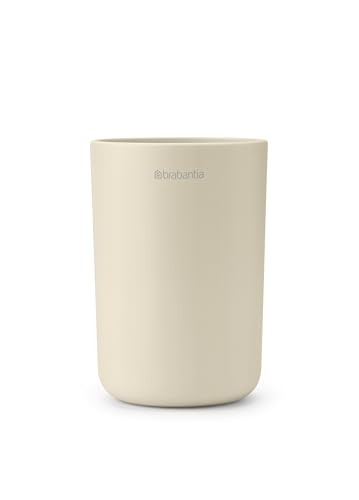 Brabantia - Renew Zahnbürstenhalter - Organizer für Mehrere Zahnbürsten - Rutschfester Boden - Leicht zu Reinigen - Korrosionsbeständig - Badezimmerzubehör - Organizer - Soft Beige - 8 x 8 x 11 cm von Brabantia