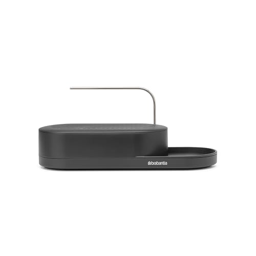 Brabantia - SinkStyle Spül-Organizer mit kompaktem Design für Schwämme und Spülbürste - Belüftungsschlitze für Luftzirkulation, rutschfeste Abtropfschale mit Silikoneinlage - Mineral Infinite Grau von Brabantia
