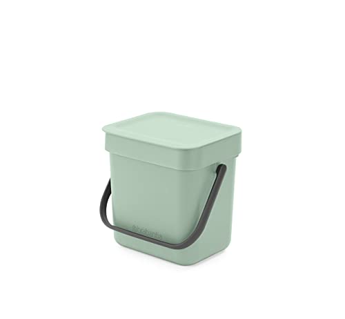 Brabantia - Sort & Go Abfallbehälter 3L - Kleiner Recyclingbehälter - Tragegriff - Pflegeleicht - Für die Arbeitsplatte oder den Küchenschrank - Küchenmülleimer - Jade Green - 19 x 14 x 18 cm Brabantia - Sort & Go Abfallbehälter 3L - Kleiner Recyclingbehälter - Tragegriff - Pflegeleicht - Für die Arbeitsplatte oder den Küchenschrank - Küchenmülleimer - Jade Green - 19 x 14 x 18 cm von Brabantia