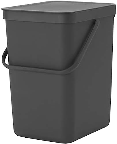 Brabantia Sort & Go Mülleimer, Kunststoff, Grau, 25 Liter von Brabantia