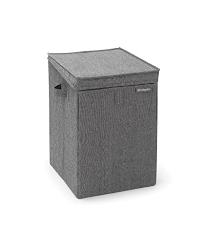 Brabantia Wäschebox Stapelbar 35L - vorn und oben zu öffnen - Großes Volumen - leichte und stabile Griffe - Pepper Black von Brabantia