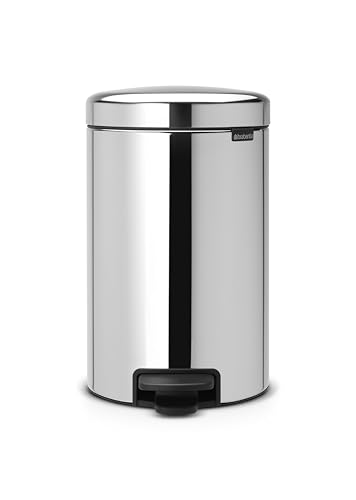 Brabantia 113581 Treteimer mit Inneneimer aus Kunststoff, stahl, Brilliant Stahl, 12 Liter von Brabantia