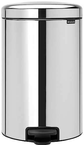 Brabantia 113987 Treteimer mit Inneneimer aus Kunststoff, stahl, Brilliant Steel, 20 Liter von Brabantia