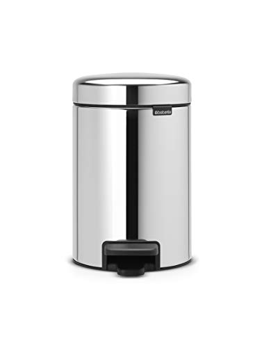 Brabantia 113147 GG172 Treteimer mit Inneneimer aus Kunststoff, stahl, Brilliant Steel, 3,Liter von Brabantia