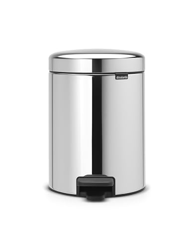 Brabantia Treteimer mit Inneneimer aus Kunststoff, stahl, Brilliant Steel, 5L, Brilliant Stahl von Brabantia