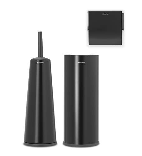 Brabantia Renew Collection WC-Garnitur, Stahl, Mattes Schwarz, Einheitsgröße von Brabantia