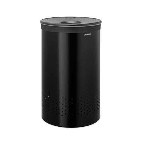 Brabantia Wäschekorb mit Deckel | 60l- Wäschebehälter mit herausnehmbarem Baumwollbeutel und Quick-Drop-Öffnung | Platzsparender Wäschekorb | Matt black Brabantia Wäschekorb mit Deckel | 60l- Wäschebehälter mit herausnehmbarem Baumwollbeutel und Quick-Drop-Öffnung | Platzsparender Wäschekorb | Matt black von Brabantia
