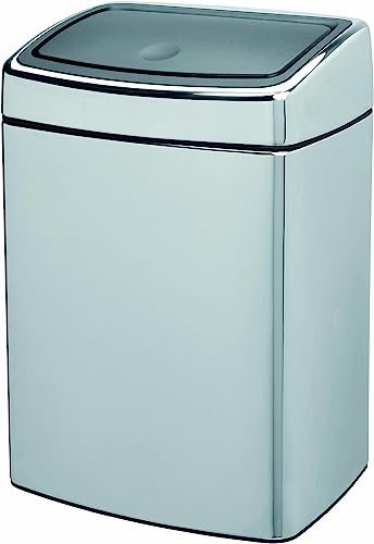 Brabantia Touch Bin 10 L rechteckig mit Kunststoffeinsatz/Brilliant steel von Brabantia