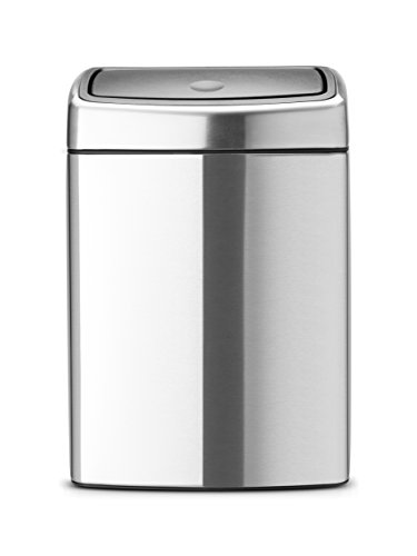 Brabantia Touch Bin 10L Rechteckig mit Kunststoffeinsatz/Matt Steel Fingerprint proof von Brabantia