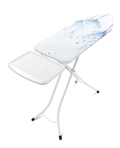 Brabantia - Bügelbrett C - für Dampferzeuger - XL-Dampfbügelbrett - Extra großer Metallständer - Höhenverstellbar - Solider Vierfußrahmen - Geräte bis zu 40 x 22 cm - Cotton Flower - 124 x 45 cm von Brabantia