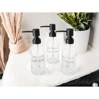 3Er Set Handseife 500 Ml Duschgel Shampoo Auch Einzeln Nachhaltig Seifenspender Glasflasche Spenderflasche Pumpspender Nachfüllbar von Brabiis