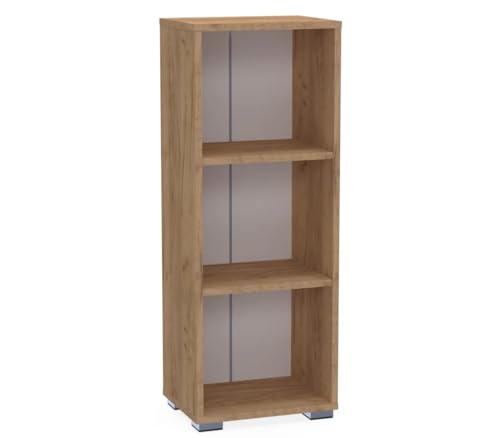 Bracia Mebelek Regal Goldene Eiche 40 cm Breit - Bücherregal Holz – Büromöbel 40x30x106cm – Bücherschrank 3 Fächer – Büro Ordnerregal von Bracia Mebelek