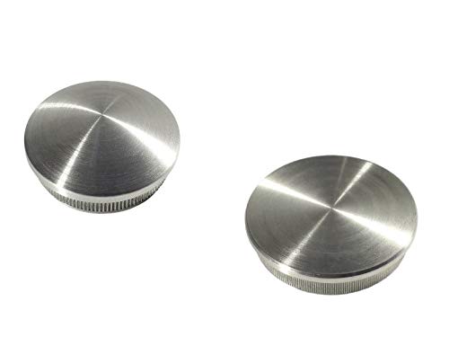 Rohrstopfen V2A massiv, flach oder leicht gewölbt mit Rändel für RR 42,4x2 mm (Variante: flach) von Brackhues-VA