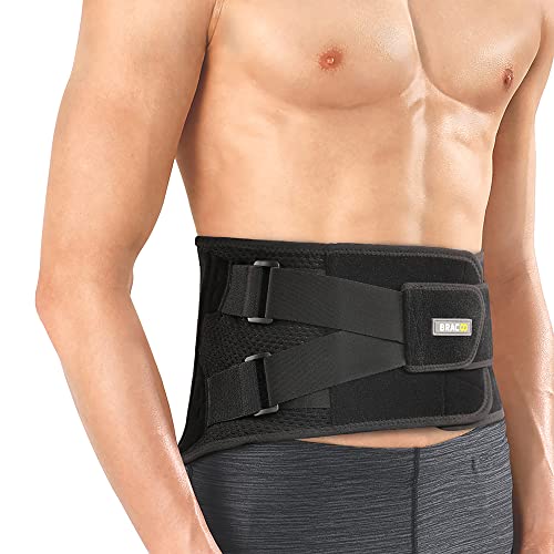 Bracoo Rückenstützgürtel, Rückenbandage für Herren, Damen, Rückengurt mit Stützstreben, Rückenstütze für unteren Rücken, LWS, Atmungsaktive Lendenwirbelstütze für Rückenschmerzen, Sport, Arbeit, BP61 von Bracoo