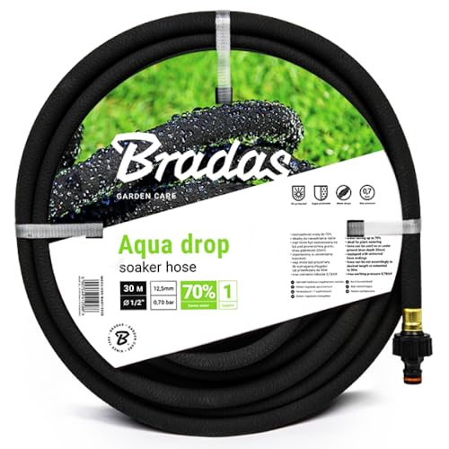 Bradas GARDEN CARE - Bewässerungsschlauch AQUA DROP 1/2 Zoll 30 m - Perlschlauch - Tropfschlauch Bewässerung - Gartenschlauch Flexibel - Gartenbewaesserung Schlauch – Bewässerungssystem von Bradas GARDEN CARE
