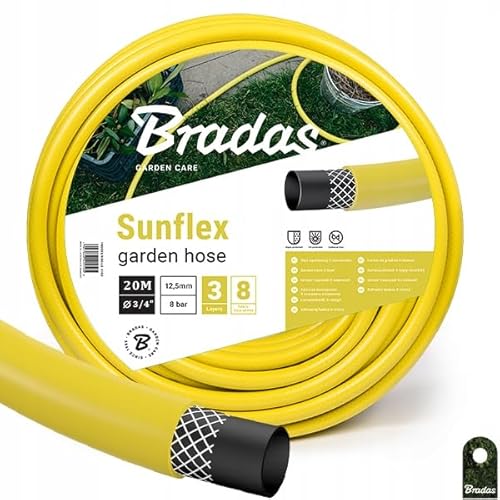 Bradas GARDEN CARE - Gartenschlauch Sunflex 3/4 Zoll 20m – Flexibel und Robuster Wasserschlauch für Gartenpflege - Gartenschläuche und Bewässerung – Garten Schlauch für den perfekten Einsatz von Bradas GARDEN CARE