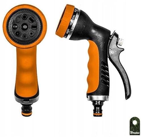 Bradas - Gartenbrause Handbrause Gartenschlauch, Metall Spritzpistole 8 Funktionen mit Dauerlaufarretierung, ergonomischer Griff, Multibrause, Sprühkopf von Bradas GARDEN CARE