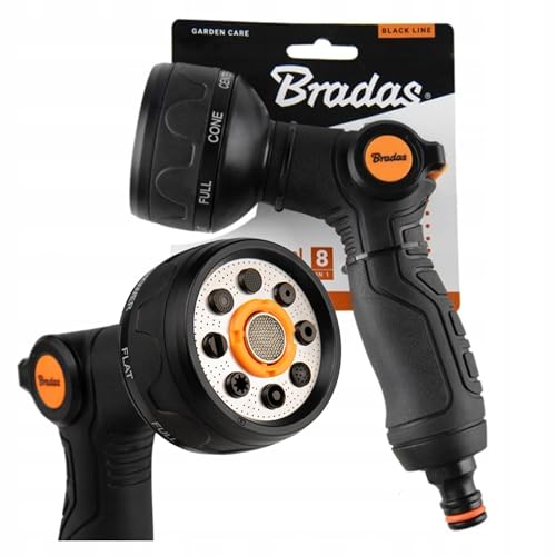 Bradas - Gartenbrause Handbrause Gartenschlauch, Spritzpistole 8 Funktionen SMOOTH CONTROL, ergonomischer Griff, Multibrause, Bewässerungsbrause Bradas - Gartenbrause Handbrause Gartenschlauch, Spritzpistole 8 Funktionen SMOOTH CONTROL, ergonomischer Griff, Multibrause, Bewässerungsbrause von Bradas GARDEN CARE