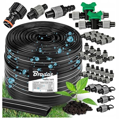 Bradas Tropfschlauch Bewässerung Set 100m – 20 cm - 16mm - 24 teiliges – Bewässerungssystem - Bewässerungsschlauch für Garten Blumen - Tropfbewässerung - Tropfabstand Tröpfchenbewässerung Bradas Tropfschlauch Bewässerung Set 100m – 20 cm - 16mm - 24 teiliges – Bewässerungssystem - Bewässerungsschlauch für Garten Blumen - Tropfbewässerung - Tropfabstand Tröpfchenbewässerung von Bradas GARDEN CARE