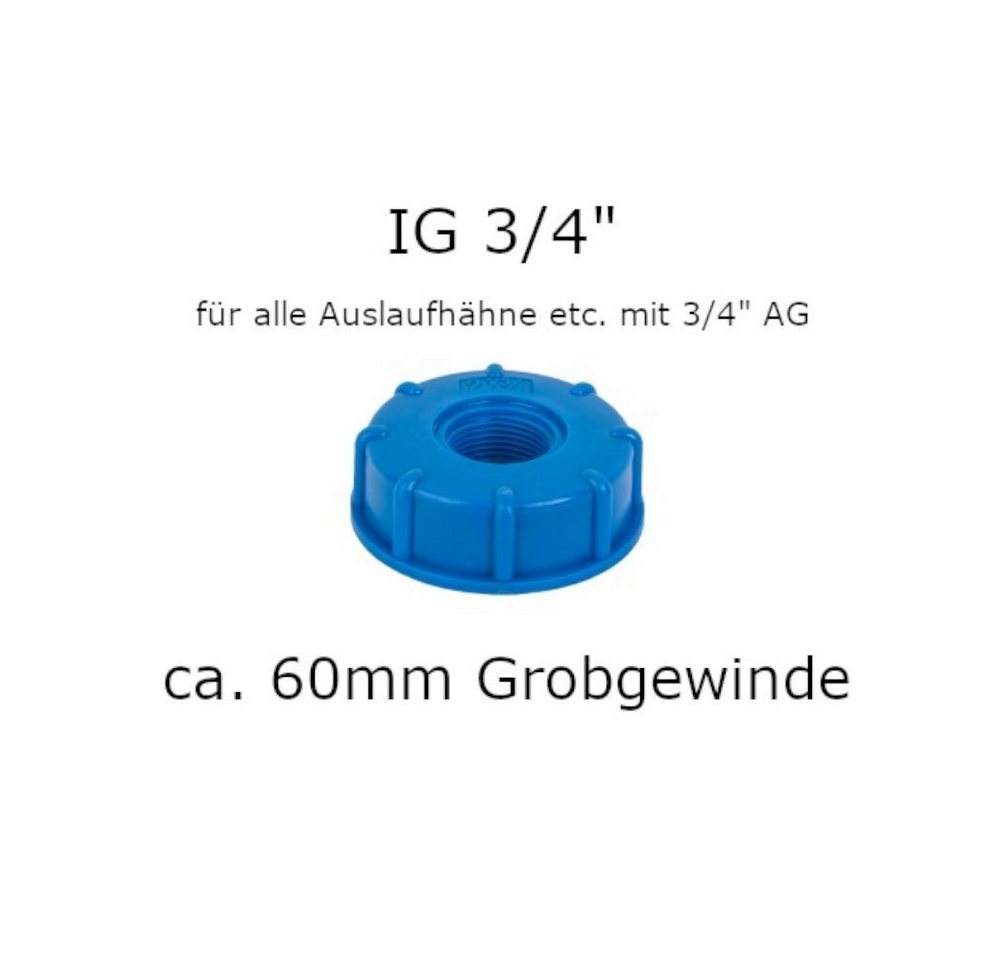 Hahnstück IBC Adaper S60x6 mit 3/4 IG für Auslaufhahn Kappe für Regenwassertank Bradas, (1-tlg)" von Bradas