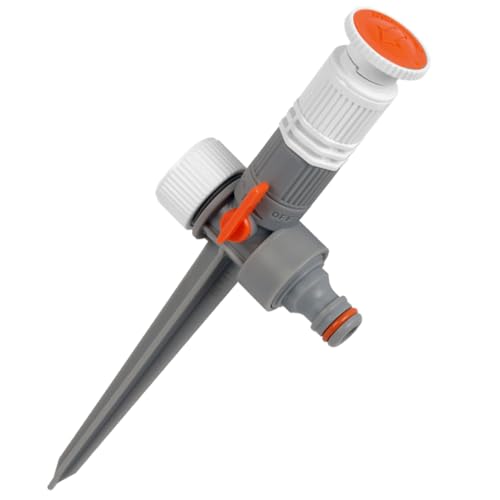 White Line 0-360° Kreisregner mit Erdspieß 80qm Sprinkler Beregner Rasensprenger von Bradas