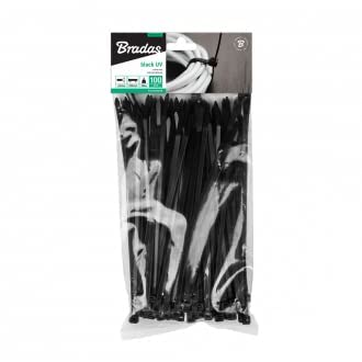 Bradas TS1176200B Kabelbinder, Schwarz, 100 Stück, Kabelbinder, Schwarz, 1 Kopf, CE, PAHs, 20 cm, 7,6 mm, 100 Stück (s) von Bradas