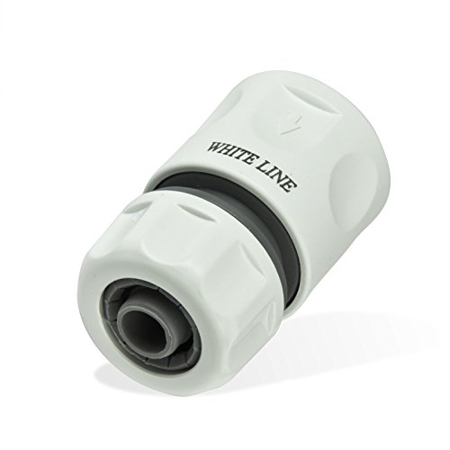 Bradas WL-2140 White Line Connector für 1/2 oder 5/8 Zoll Schlauch, Endstück, weiß, 4x2x2 cm, 1 Stück von Bradas