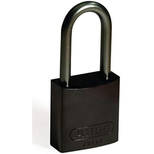 Brady Aluminium-Vorhängeschloss Mit Aluminium-Schäkel, 40mm x 89mm x 19mm, Schwarz, 6er-Pack von Brady