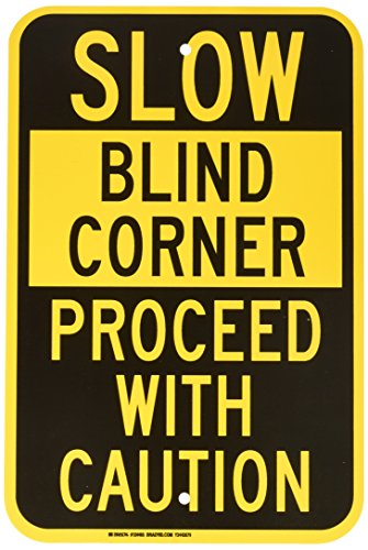 Brady 124465 Verkehrskontrollschild, Legende "Slow Blind Corner Proceed with Caution", 45,7 cm Höhe, 30,5 cm Breite, Schwarz auf Gelb Brady 124465 Verkehrskontrollschild, Legende "Slow Blind Corner Proceed with Caution", 45,7 cm Höhe, 30,5 cm Breite, Schwarz auf Gelb von Brady