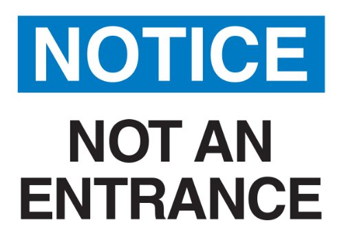 Brady 95279 Selbstklebendes Polyester, 17,8 x 25,4 cm, Hinweisschild "Not An Entrance" Brady 95279 Selbstklebendes Polyester, 17,8 x 25,4 cm, Hinweisschild "Not An Entrance" von Brady