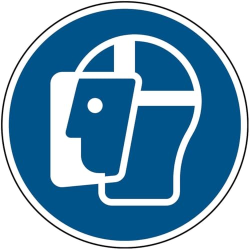Brady ISO Safety Sign - Wear face Shield, PIC M013-DIA 500-FLO-CRD/1 von Brady