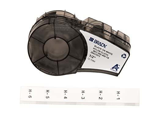 Brady M21-500-499-TB 16' Length, 0.5" Width, B-499 Nylon Cloth, Black On White Color, BMP 21 Mobile Printer, ID PAL And LABPAL Printer Label by Brady, 12.70mm x 4.90m Brady M21-500-499-TB 16' Length, 0.5" Width, B-499 Nylon Cloth, Black On White Color, BMP 21 Mobile Printer, ID PAL And LABPAL Printer Label by Brady, 12.70mm x 4.90m von Brady