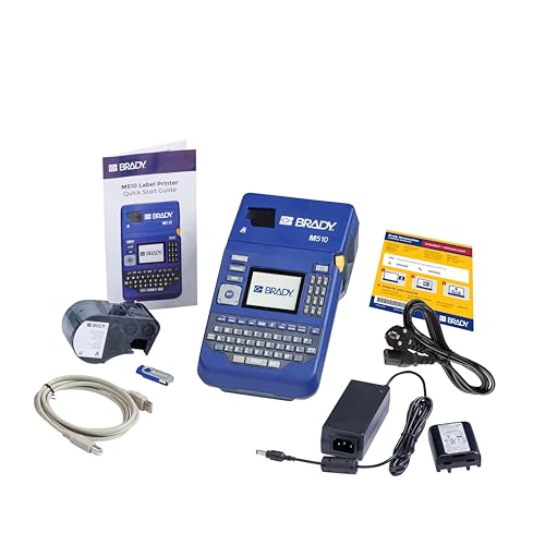 Brady M510 tragbare Etikettendrucker + Workstation Suite - Industrielles Beschriftungsgerät - Etikettiergerät für chemikalienbeständige Etiketten - Inkl. 1 Etikettenpatrone - ersetzt BMP511 von Brady