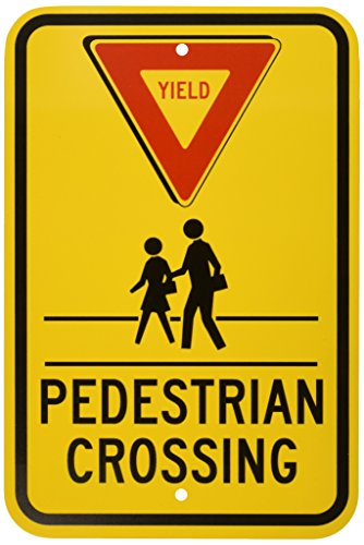 Brady Verkehrskontrollschild, Legende "Yield Pedestrian Crossing", 45,7 cm Höhe, 30,5 cm Breite, Schwarz und Rot auf Gelb Brady Verkehrskontrollschild, Legende "Yield Pedestrian Crossing", 45,7 cm Höhe, 30,5 cm Breite, Schwarz und Rot auf Gelb von Brady