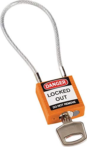 Kompaktes Kabel-Sicherheitsvorhängeschloss, 32mm x 16mm, Orange von Brady