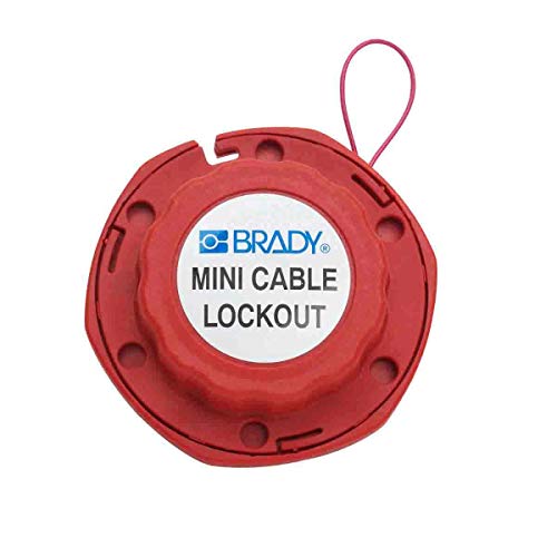 Mini-Stahl-Kabelschloss, 100 mm x 2,44 m x 45 mm, Rot von Brady