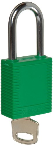 Nylon-Sicherheitsvorhängeschloss, 38,50mm x 86,50mm x 19,50mm, Grün, 6er-Pack Nylon-Sicherheitsvorhängeschloss, 38,50mm x 86,50mm x 19,50mm, Grün, 6er-Pack von Brady