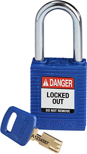 Brady (NYL-BLU-38ST-KD) SafeKey Nylon Lockout-Vorhängeschloss Mit Stahl Bügel 38.00 mm Blau KD - Verschiedenschließende Schlösser 1 Stück Brady (NYL-BLU-38ST-KD) SafeKey Nylon Lockout-Vorhängeschloss Mit Stahl Bügel 38.00 mm Blau KD - Verschiedenschließende Schlösser 1 Stück von Brady