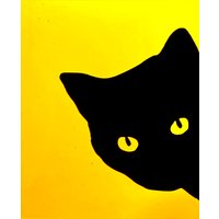 Spähende Schwarze Katze Vinyl Fenster Aufkleber | Schwarz -Nach Links Zeigend. Kostenloser Versand in Kontinental U.s.a von BradyAndSonsShop
