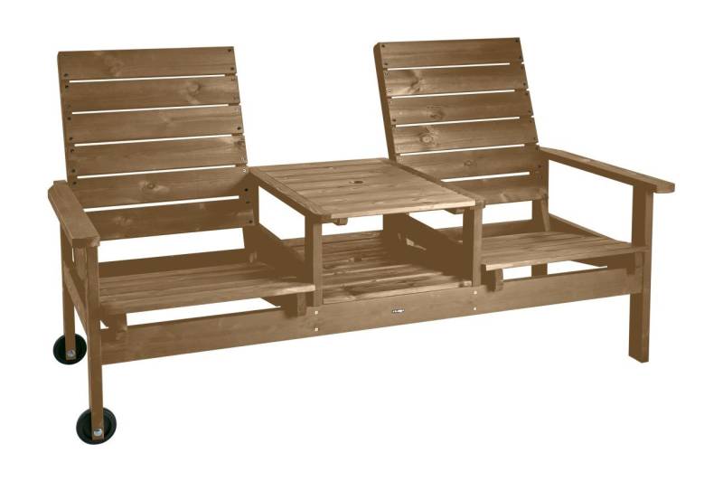 Brafab Gartenbank Du o Ja aus Kiefernholz, Natur, Mit Schirmloch, verstellbarer Rückenlehne & Rädern Brafab Gartenbank Du o Ja aus Kiefernholz, Natur, Mit Schirmloch, verstellbarer Rückenlehne & Rädern von Brafab